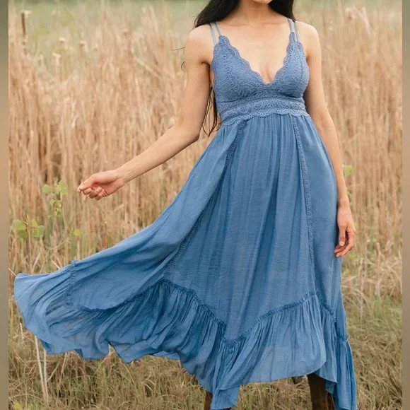 Joyfolie Dresses Joyfolie Cornflower Erika Maxi Dress Xxs0